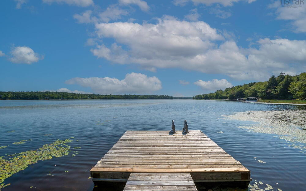 Dock with a water view